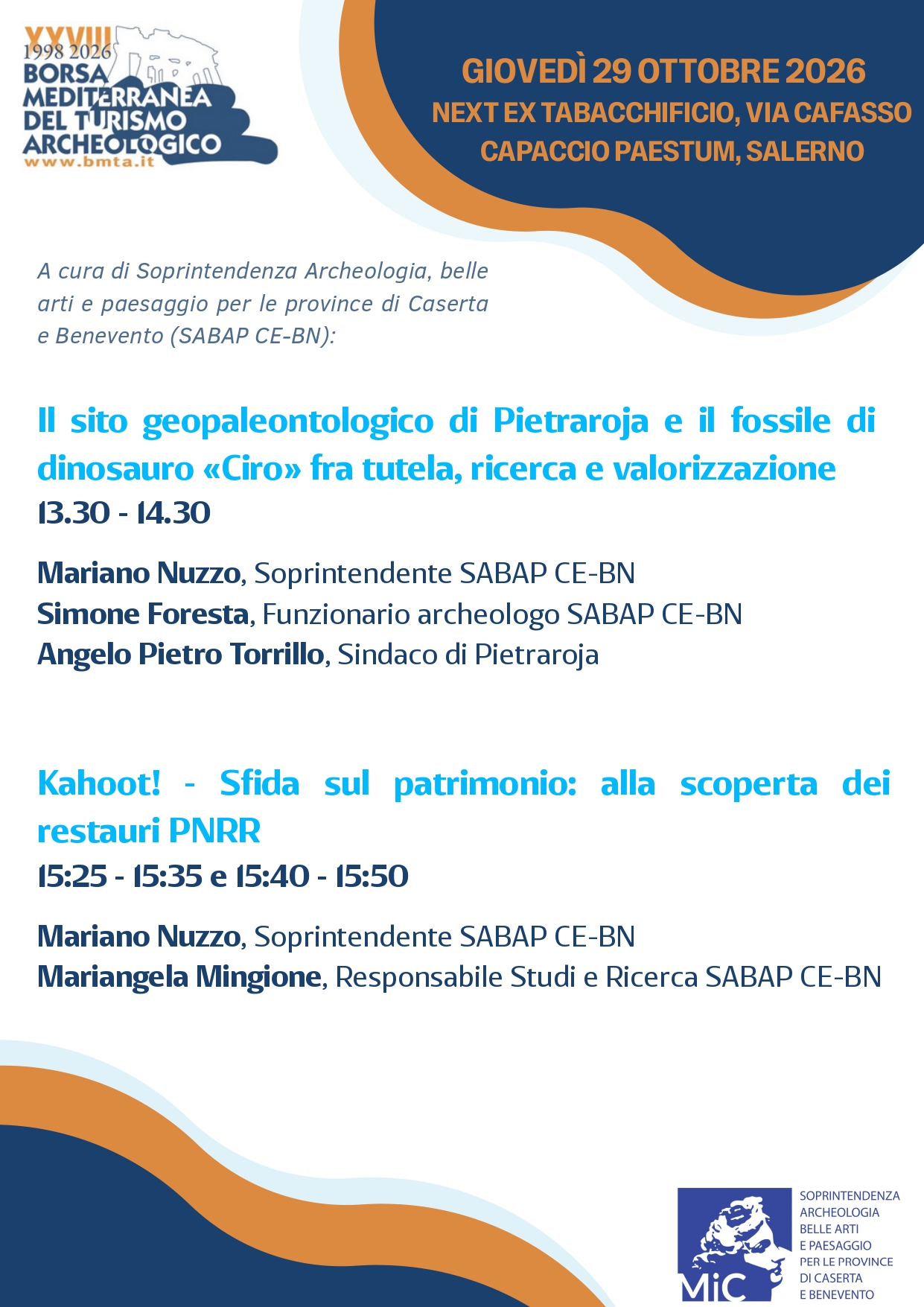 La SABAP di Caserta e Benevento alla Borsa Mediterranea del Turismo Archeologico: ricerca, tutela e didattica per valorizzare il patrimonio culturale